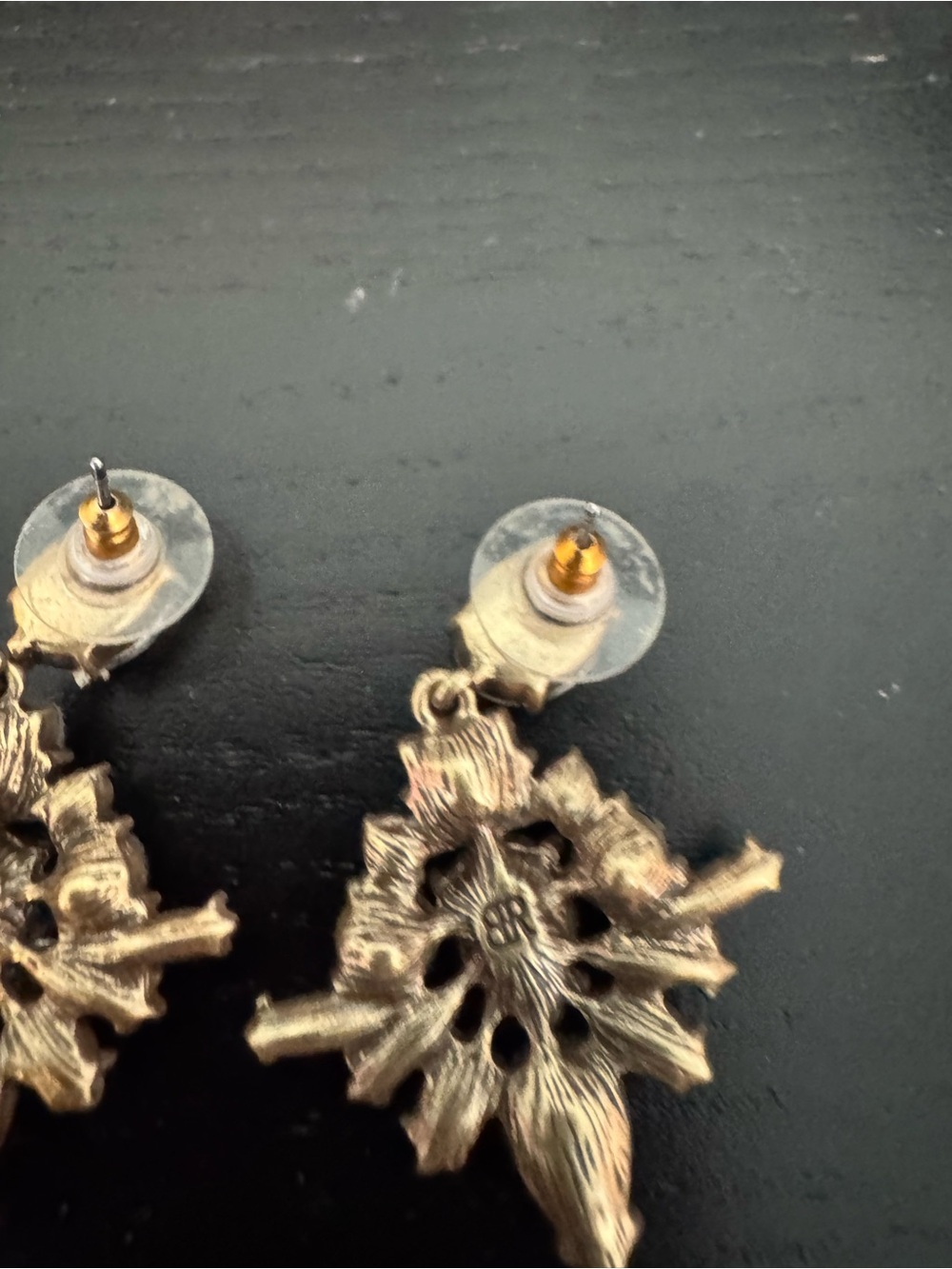 Banana Republic Gray Crystal Drop Statement Earrings - Picture 10 of 10